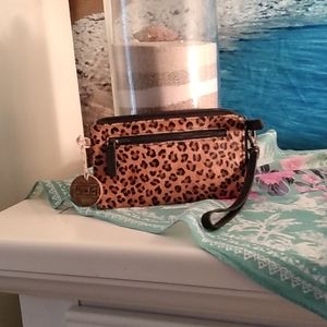 Myra Leather and Hairon Wristlet